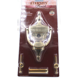 Ultra Hardware 6 1/2" Door Knocker With Viewer Solid Brass Eternity Finish 43113