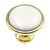 Polished Brass 1 1/4" Cabinet Knob, White Ceramic Center Kraftmaid 7050846
