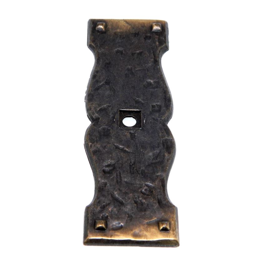 Vintage National Lock Antique English 3 1/2" Cabinet Knob Backplate 6362-4A