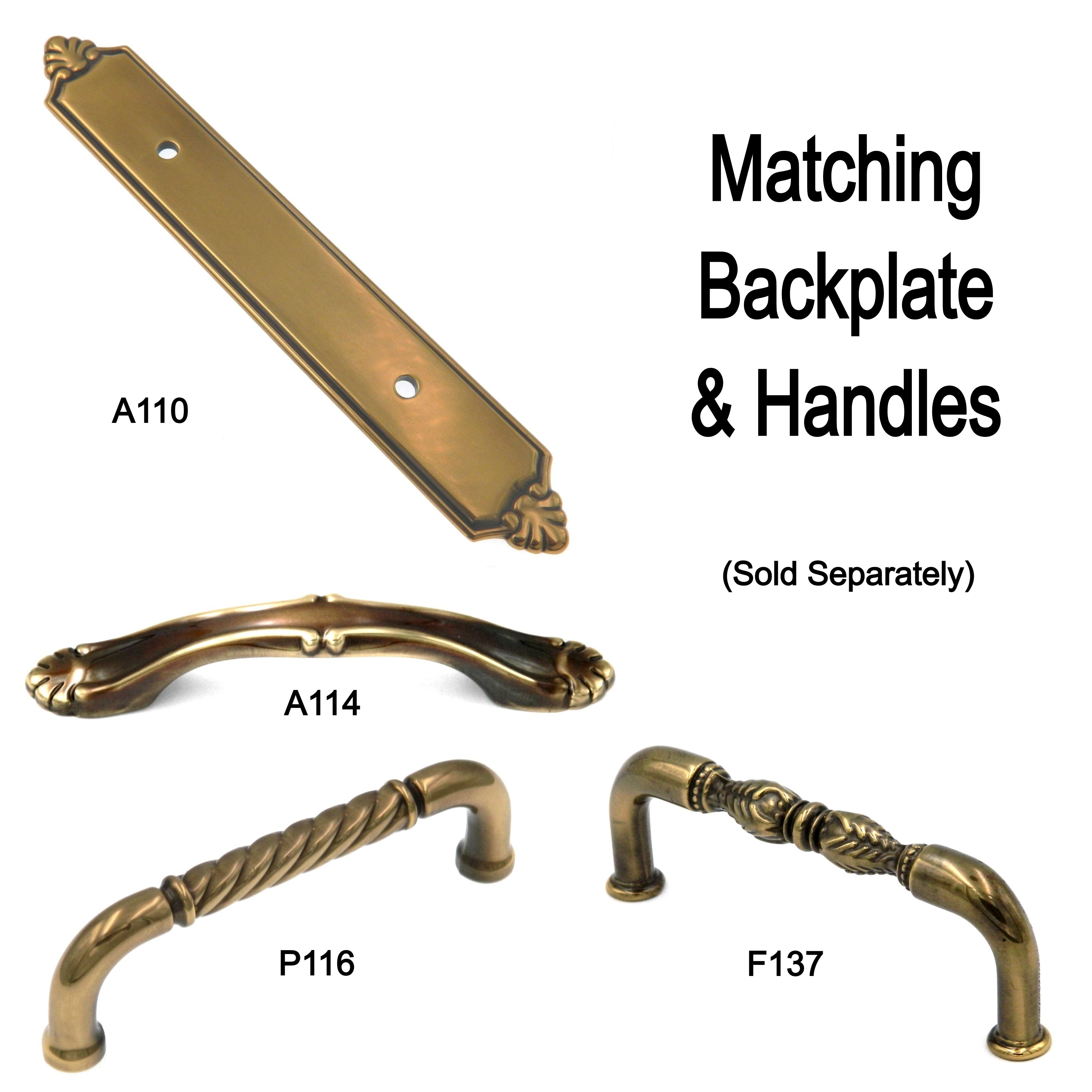 Paquete de 20 tiradores de latón macizo Belwith Keeler Savannah F137 Sherwood de latón antiguo de 3 "cc