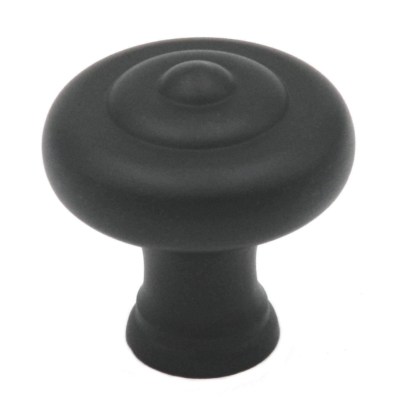 Paquete de 20 pomos redondos de latón macizo para gabinete Belwith Keeler Carriage House de 1 1/2 pulgadas de hierro forjado negro A704