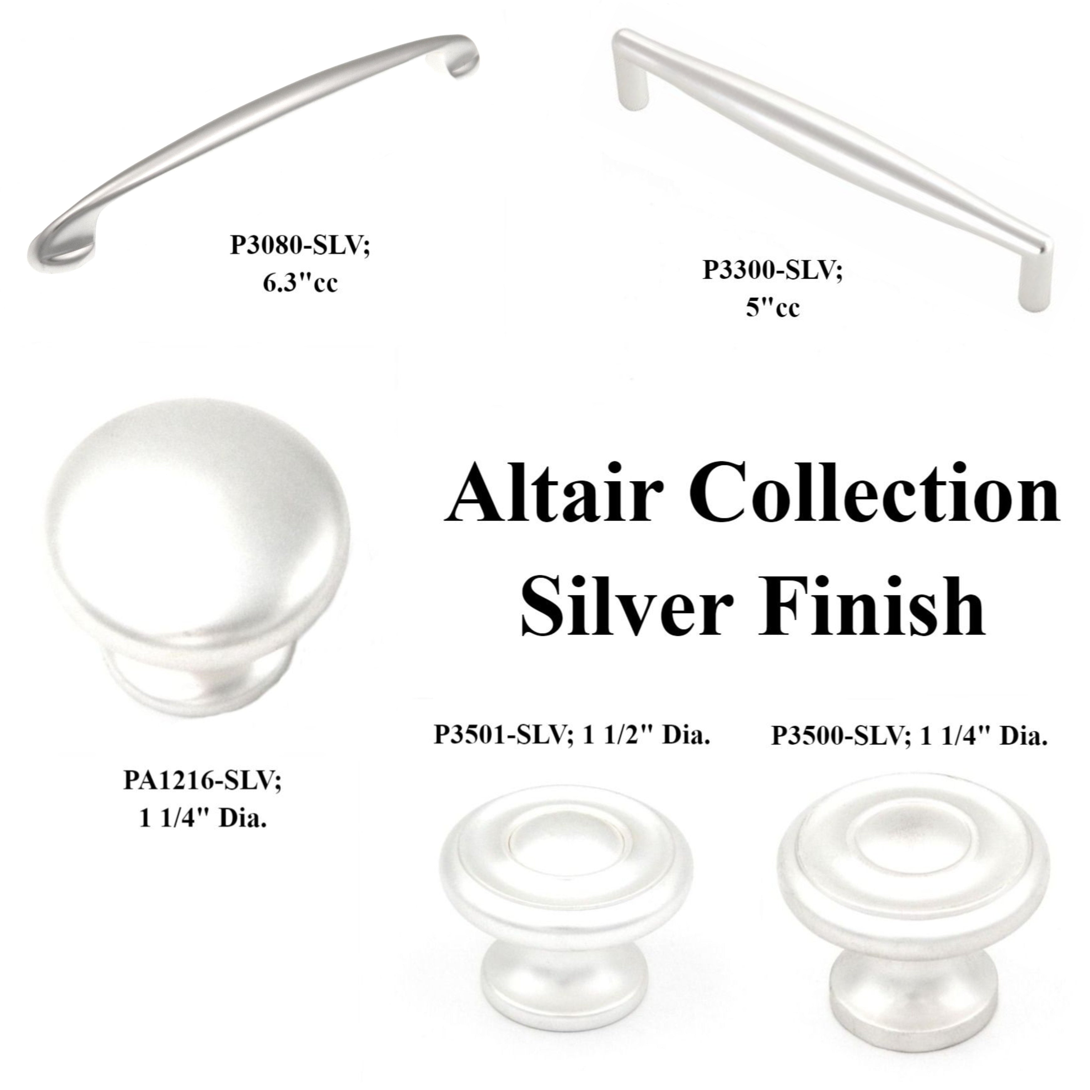 10 Pack P3501-SLV Silver 1 1/2" Round Cabinet Knob Pulls Belwith Hickory Altair