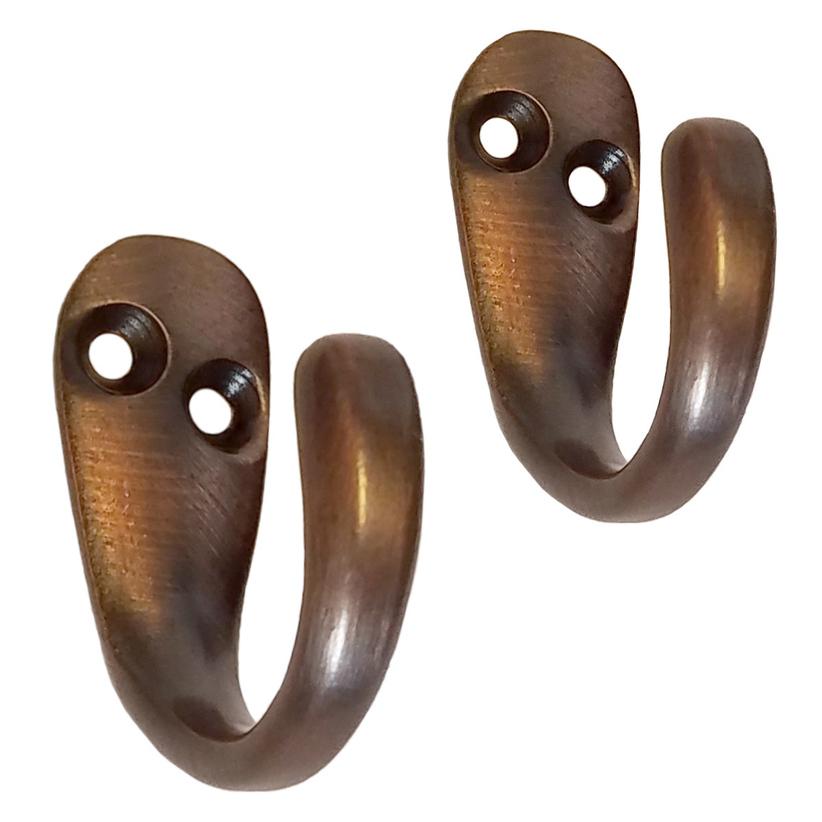 Paquete de 2 ganchos para puerta o pared de utilidad Warwick Bronze de una sola capa, bata, BH2001BZ