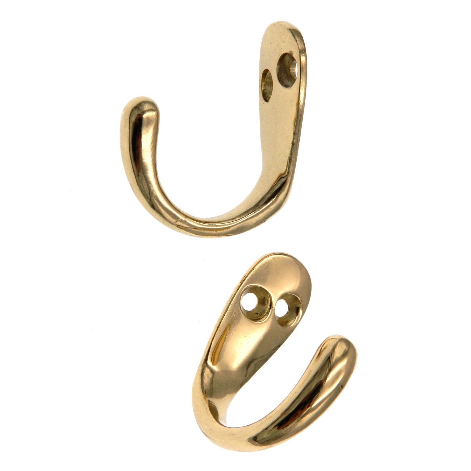 Paquete de 2 ganchos para puerta de pared Warwick de latón pulido de una sola capa, bata y utilidad BH2001PB