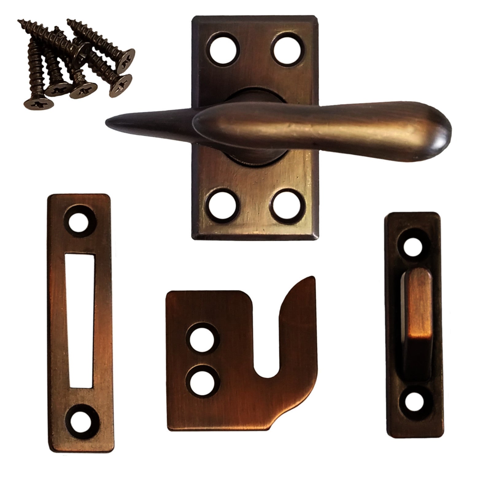 Cerradura de ventana Warwick, cierre abatible con 3 golpes, bronce BH2014BZ