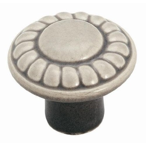 Amerock Color Washed Ceramics BP1321-DAW - Tirador de perilla para gabinete de cuerda de cerámica blanca envejecida, 1 3/8 pulgadas