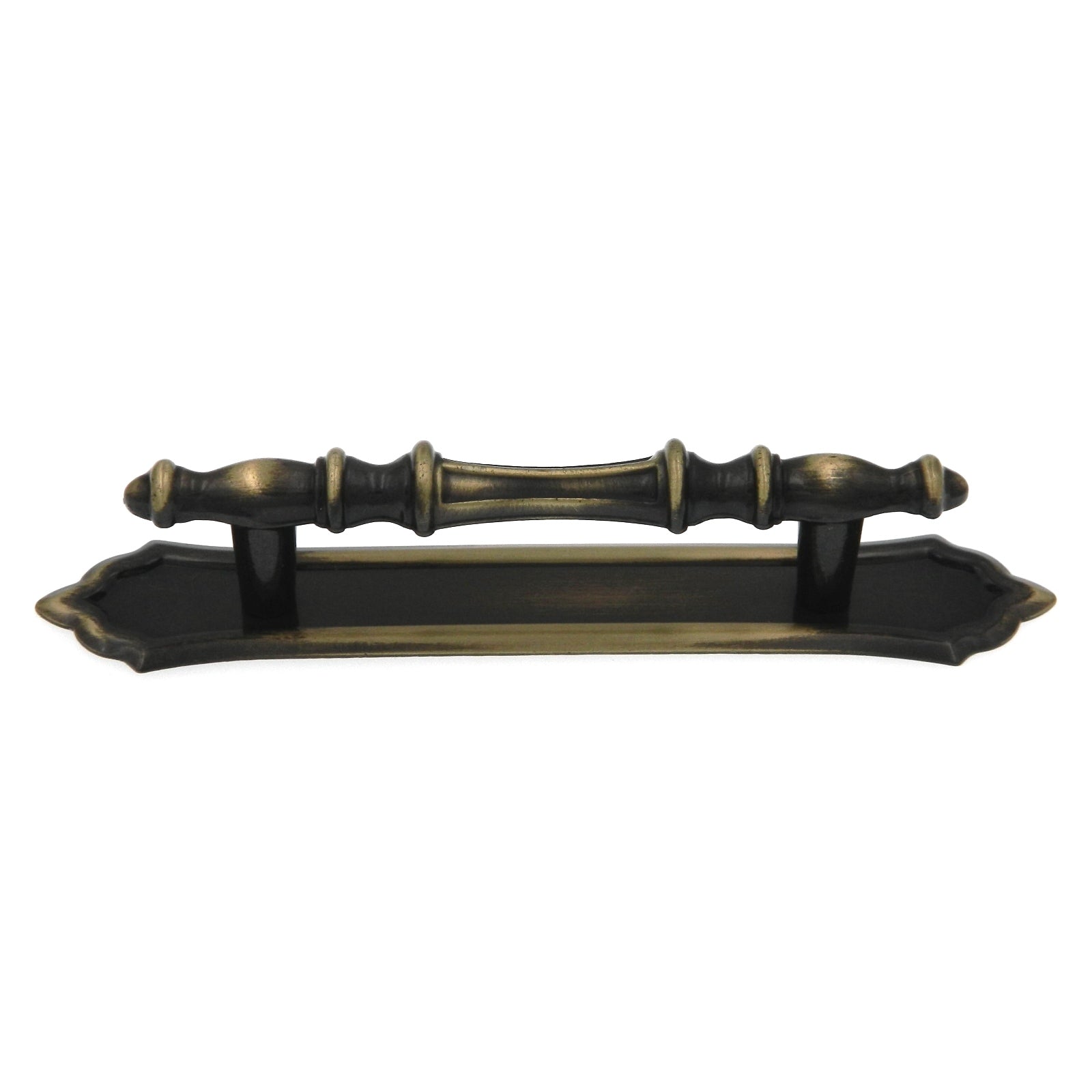 Amerock Allison BP183C-AE - Tirador de barra estilo inglés antiguo de 3 "cc con placa posterior