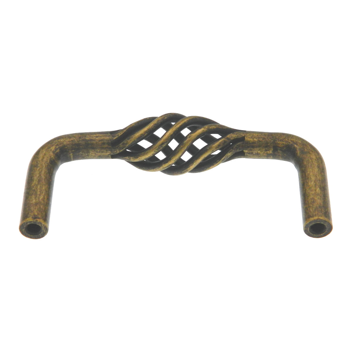 Amerock Village Classics BP19322-R2 Tirador de jaula para pájaros para gabinete de alambre de acero de latón desgastado de 3"