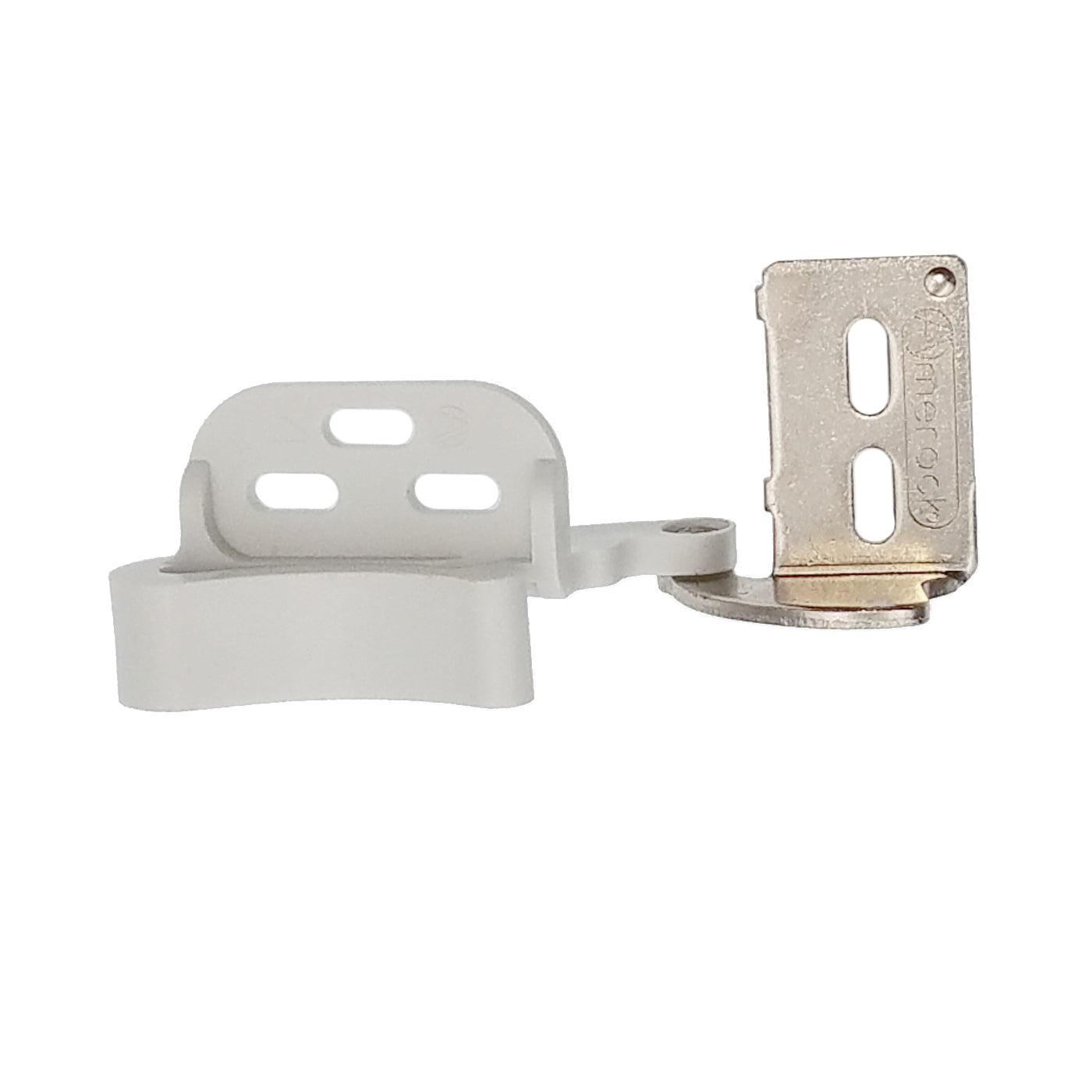 Amerock Marathon Níquel y Blanco Inserción de 3/8" CM2604-14 Bisagra de cuchillo oculta con cierre automático