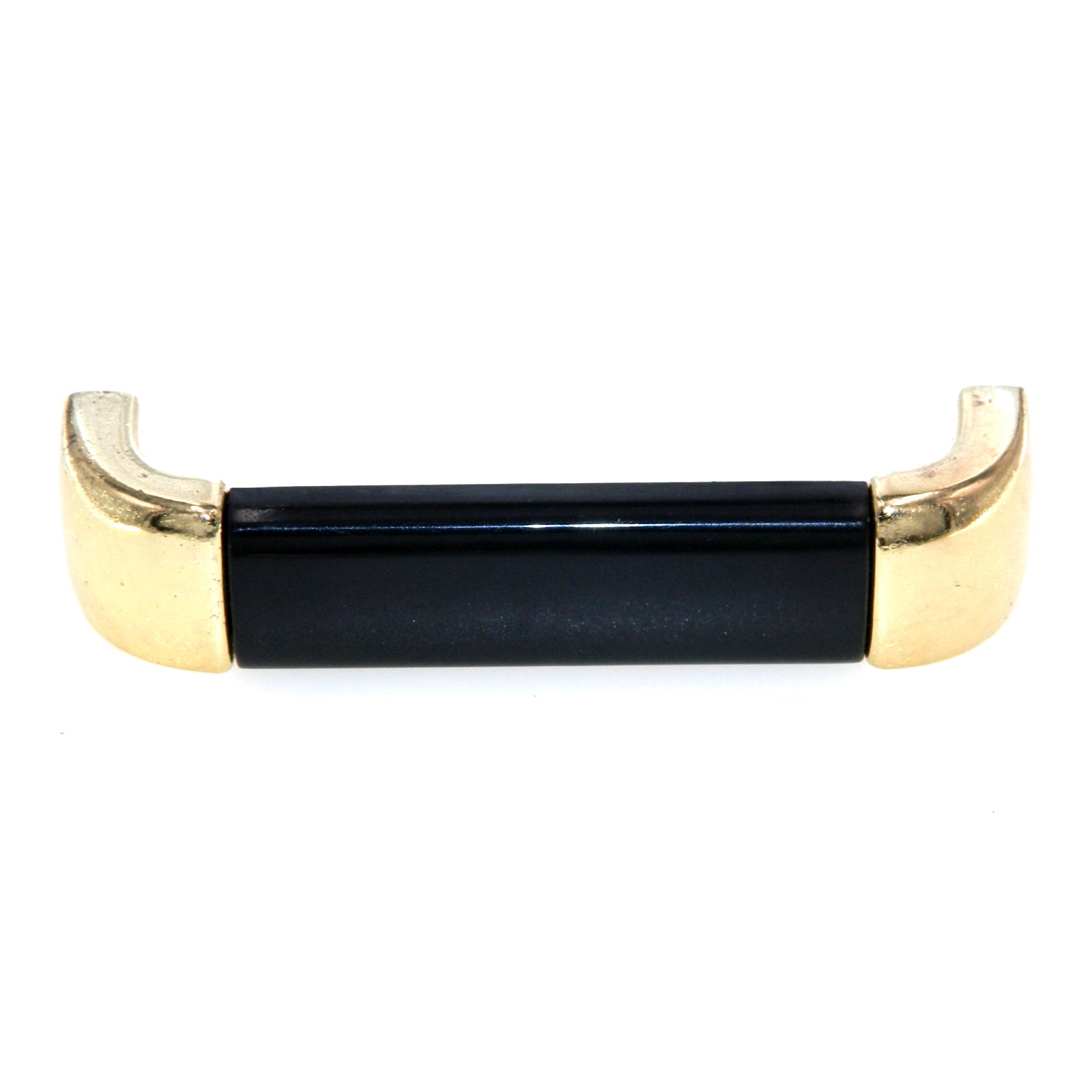 Amerock Metals Bright Brass and Black 3 3/4" (96mm)cc Cabinet Handle BP5525-BJ3