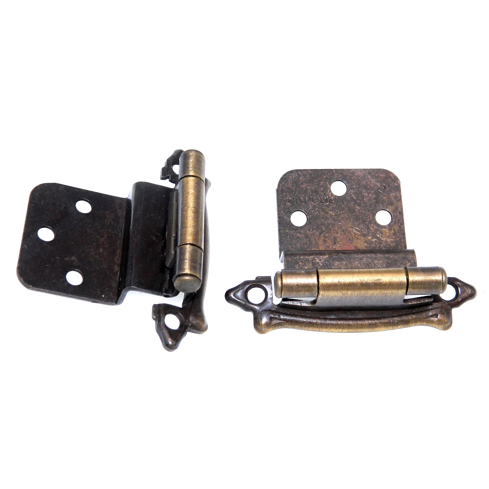 Pair of Amerock Antique English 3/8" Inset Hinges Self-Closing BP7328-AE
