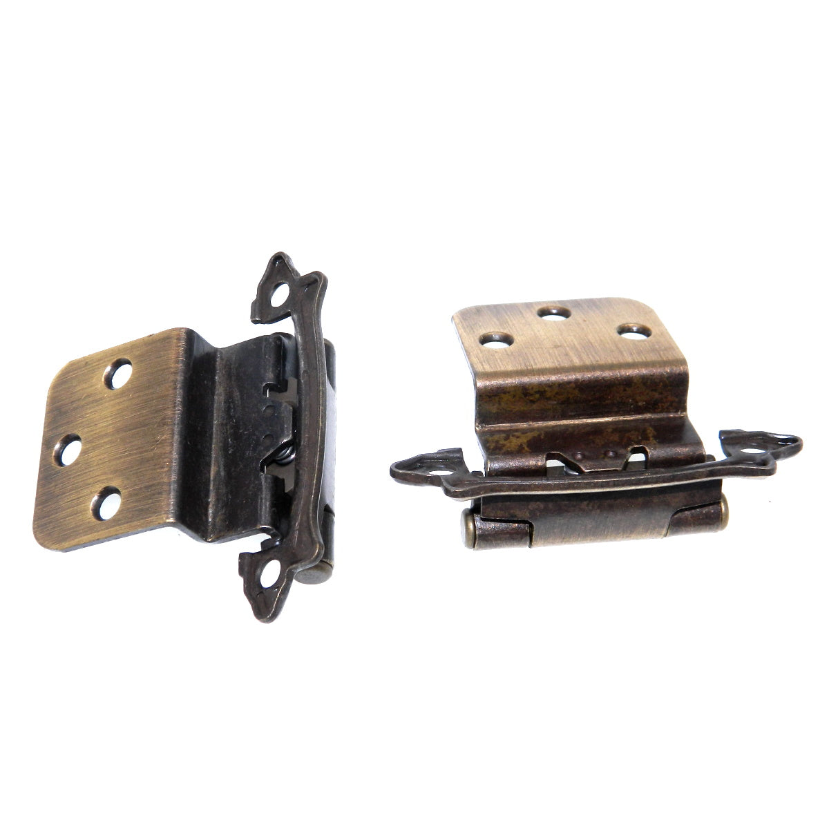 Pair of Amerock Antique English 3/8" Inset Hinges SelfClosing BP7328