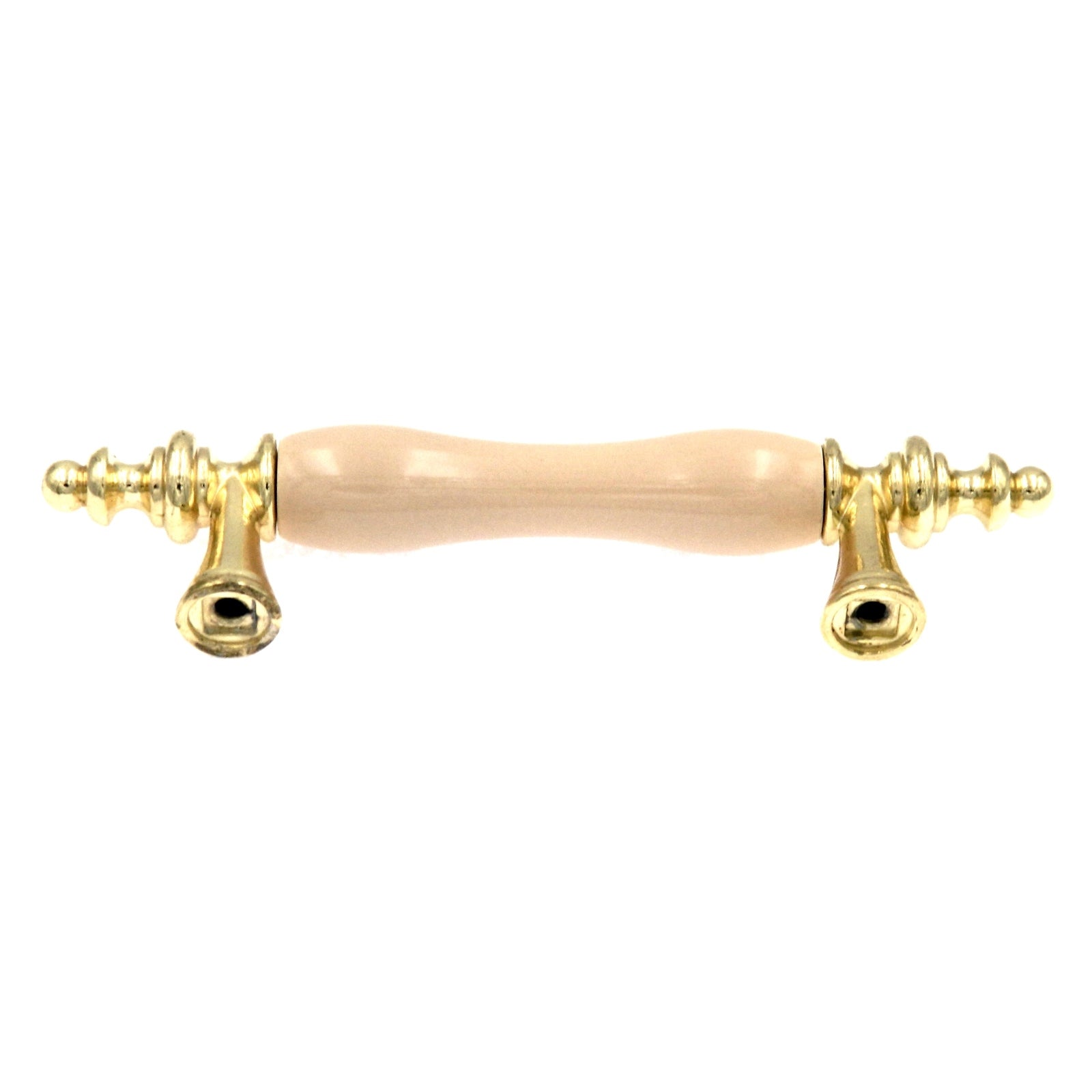 Amerock BP76243-AL3 Allison - Tirador de barra para gabinete (3.0 in, latón pulido, con centro de cerámica almendra)