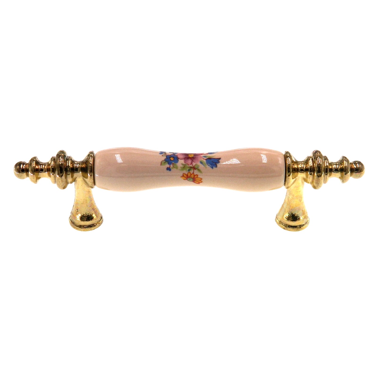 Amerock Royal BP76243-FAL3 - Manija de gabinete CTC de latón pulido, almendra floral de 3"