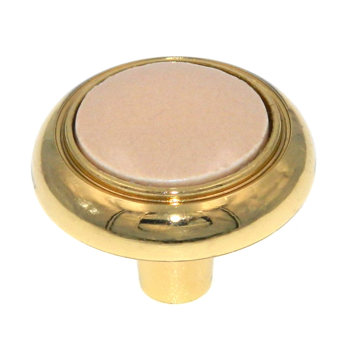 Amerock BP76244-AL3 Pomo para gabinete de latón pulido de 1 1/4" con centro de almendra