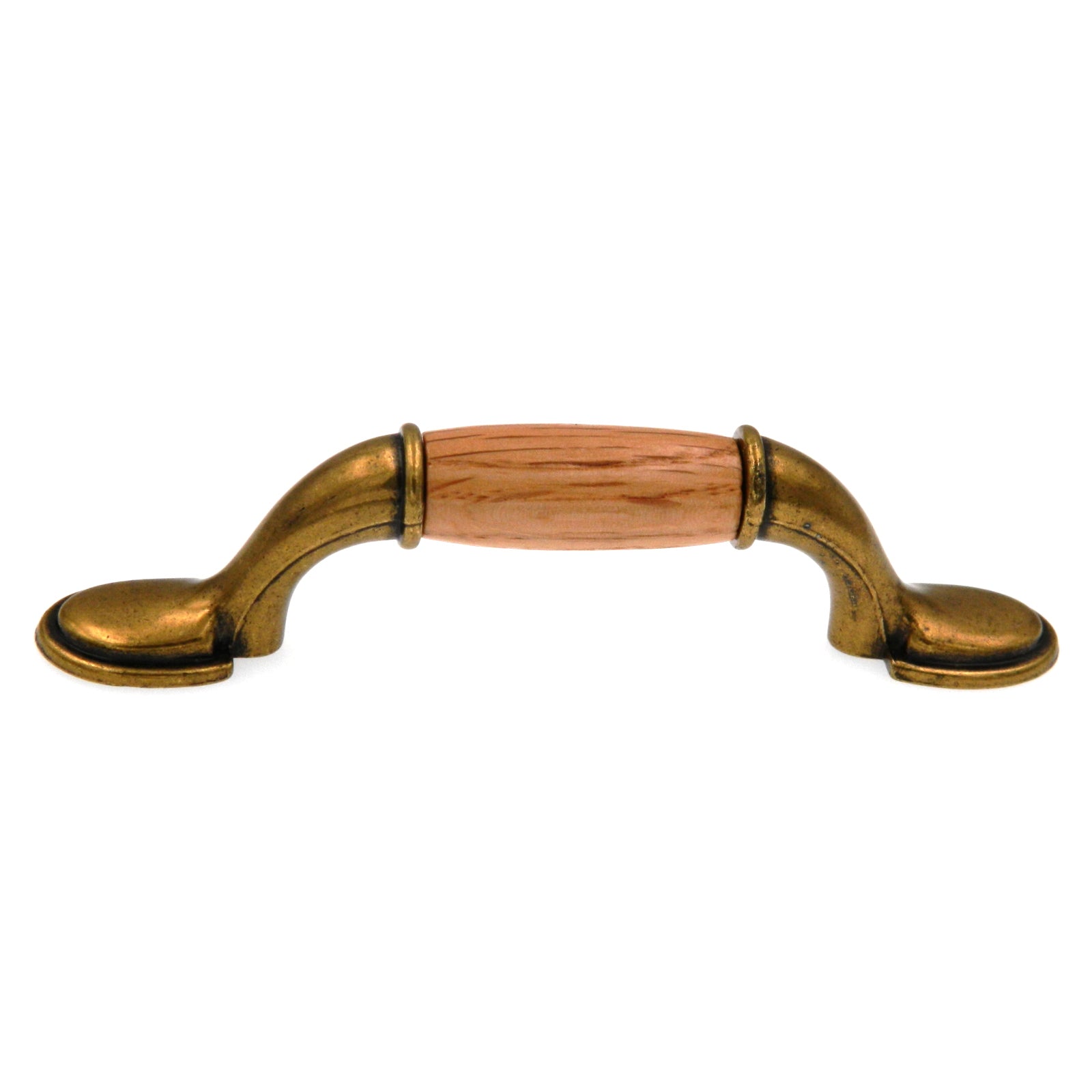 Amerock Allison Antique Brass Oak Wood Center 3" Hole Centers Cabinet Handle Pull BP76245OB