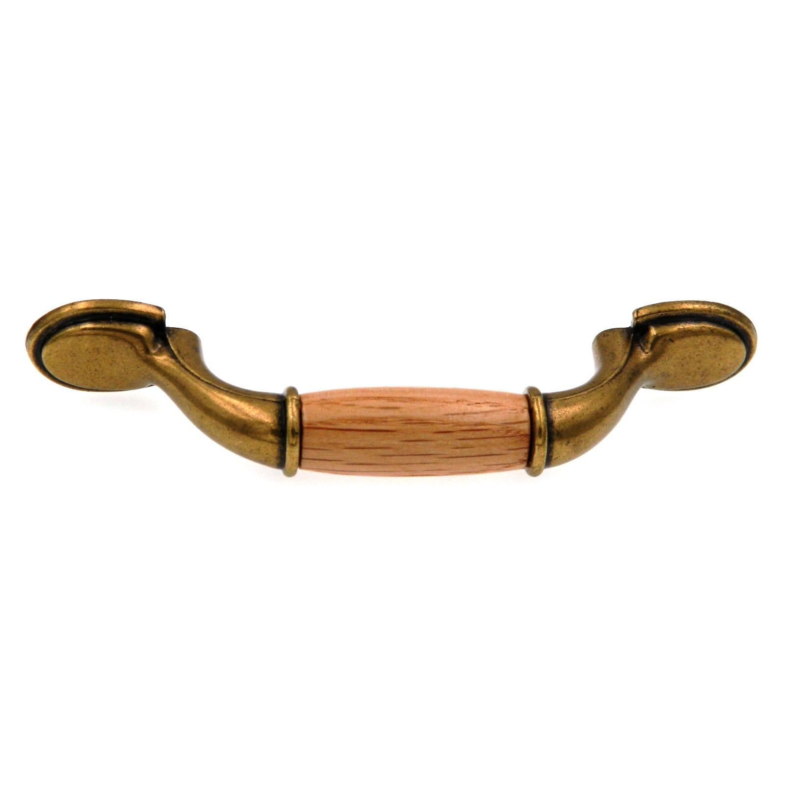 Amerock Allison Antique Brass Oak Wood Center 3" Hole Centers Cabinet Handle Pull BP76245OB
