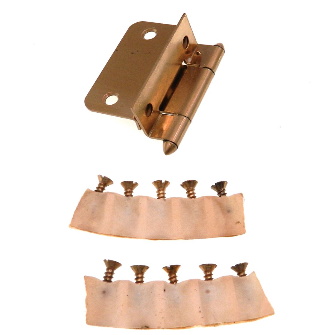 Pair Amerock Dull Bronze Partial Wrap Hinges 3/8" Inset Bullet Tip BP7697-10