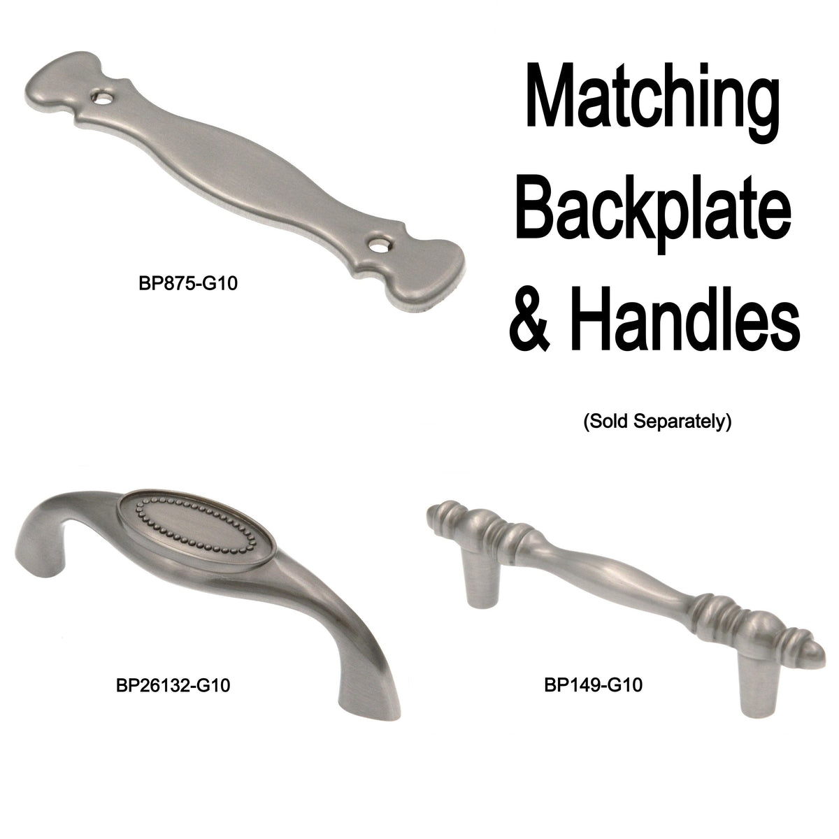 Amerock Satin Nickel Anniversary Ornate 3"cc Pull Backplate BP