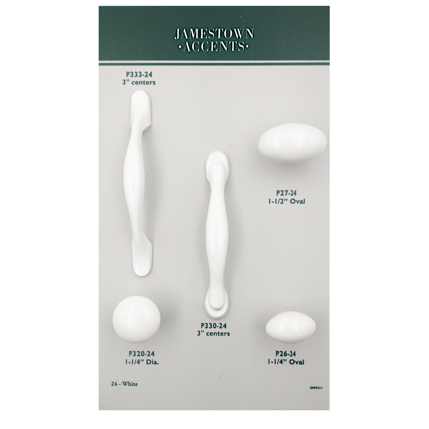 P330-24 White Frosted Deco 3"cc Cabinet Handles Pulls Hickory Eclipse, 10 Pack