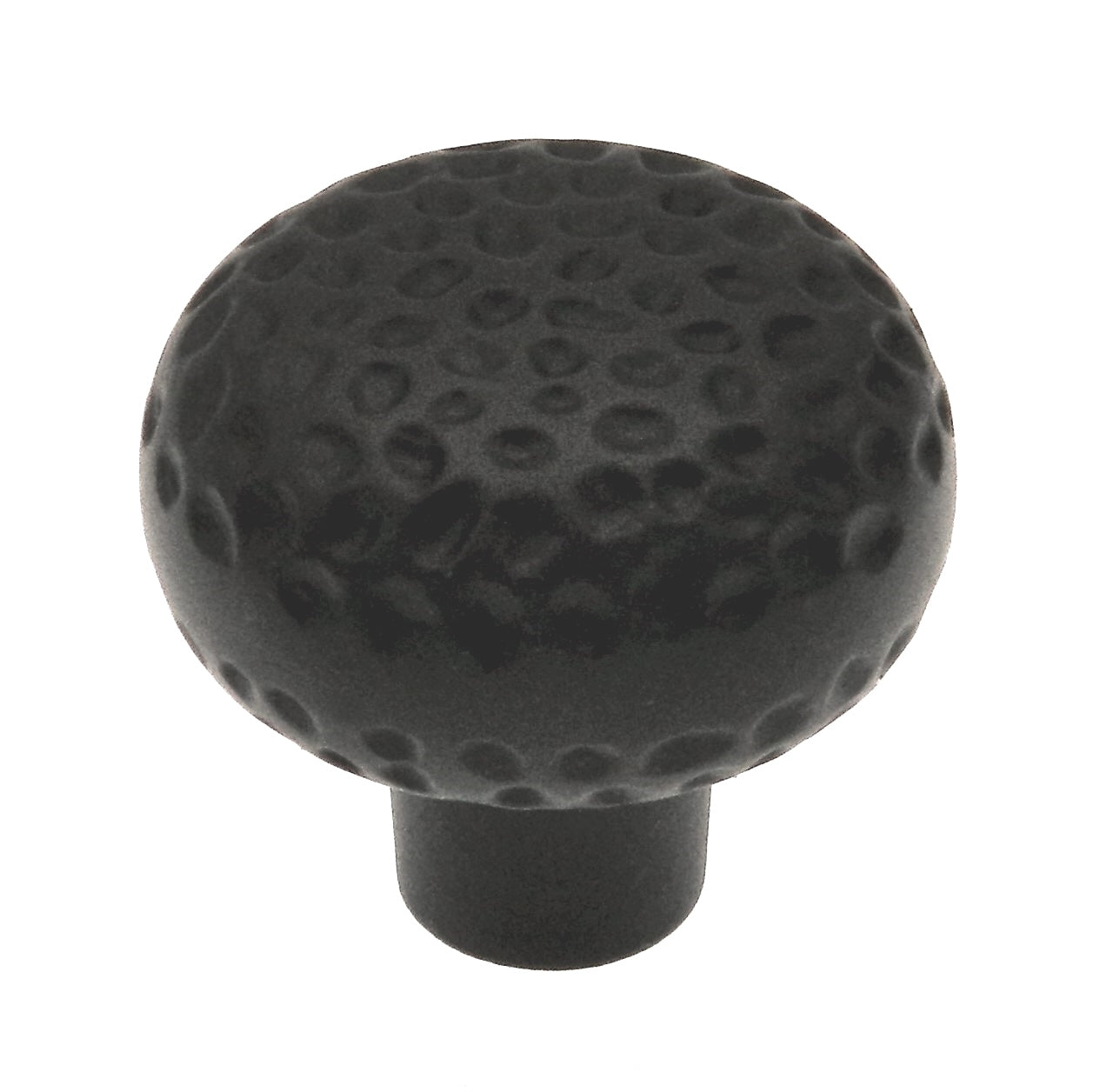 Warwick DH1003BL - Tirador de perilla de gabinete martillado de hierro forjado rústico, color negro, 1 1/4 pulgadas