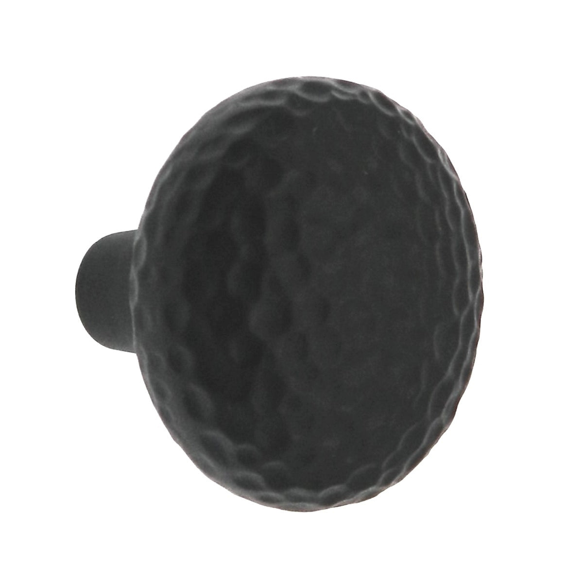 Warwick DH1020BL - Tirador de perilla de gabinete martillado de hierro forjado rústico, color negro, 1 3/8 pulgadas