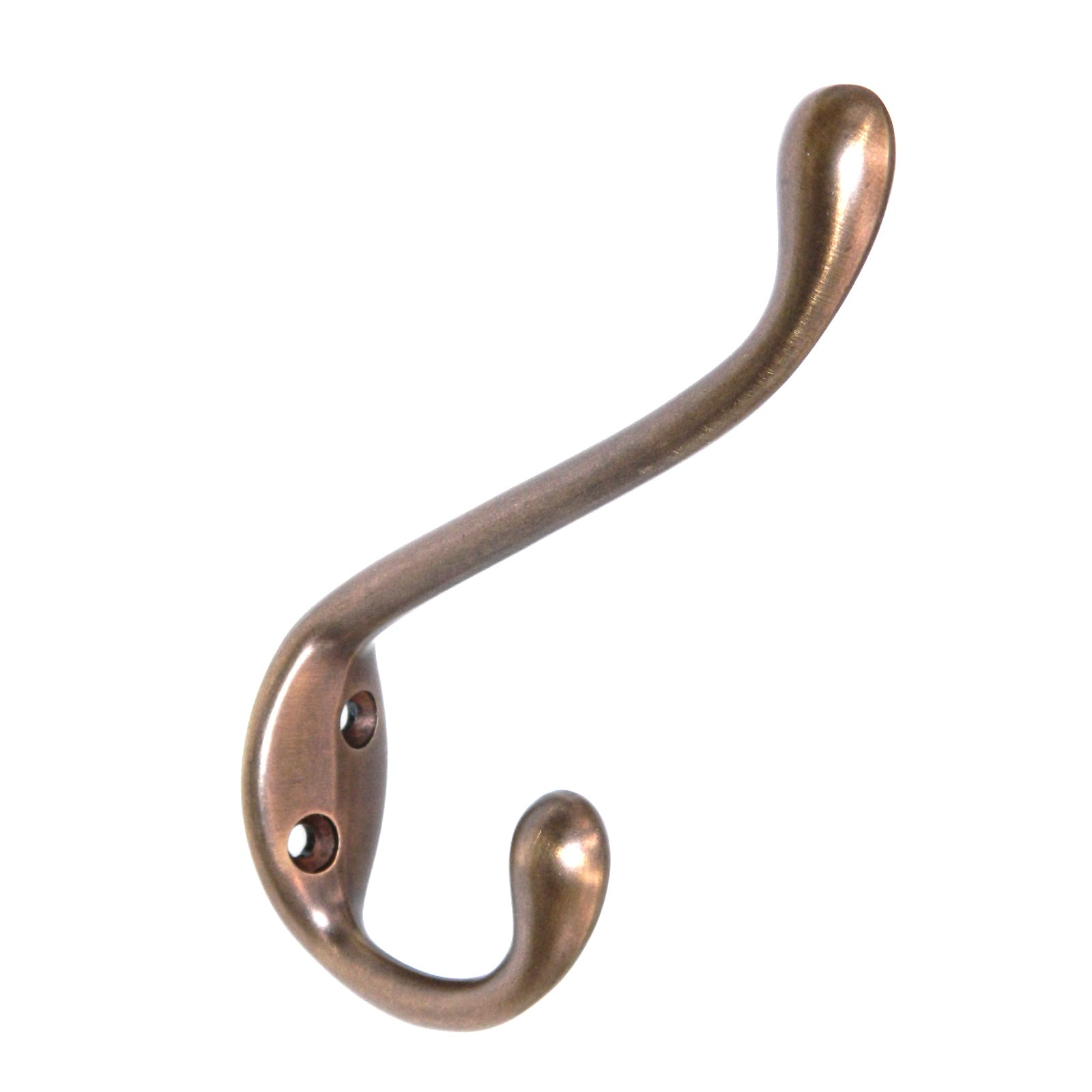 Amerock Gilded Bronze Coat or Robe Hook, Double Prong Wall Mounted