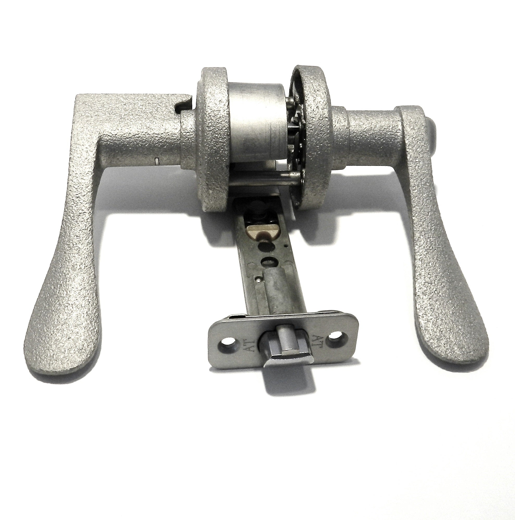 Manija de entrada con palanca de puerta con cerradura L57511SATRT en cromo satinado rústico (plata)