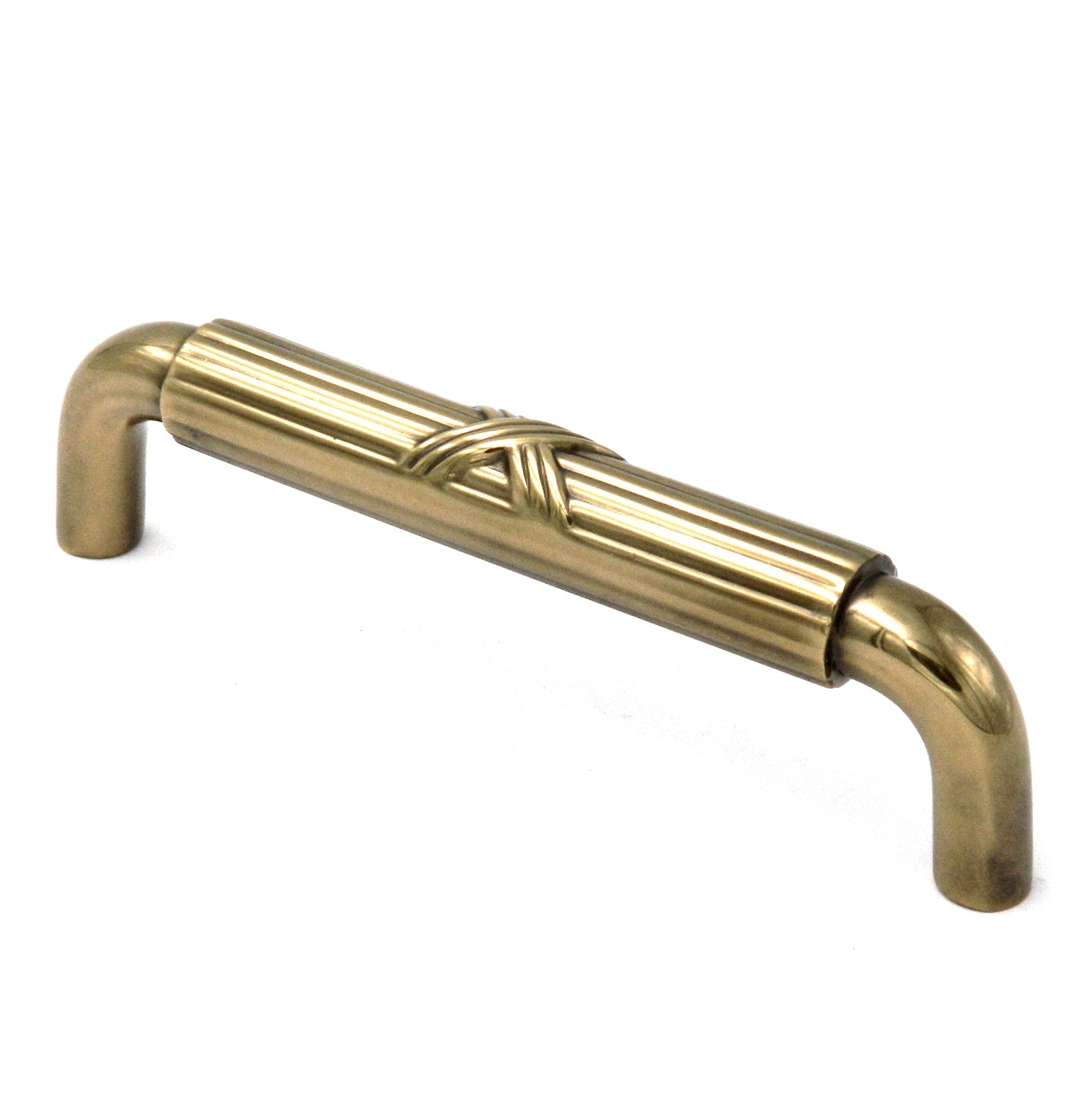 Keeler Ribbon & Reed Sherwood Gabinete de latón antiguo 3 3/4" (96 mm) cc Tirador M108