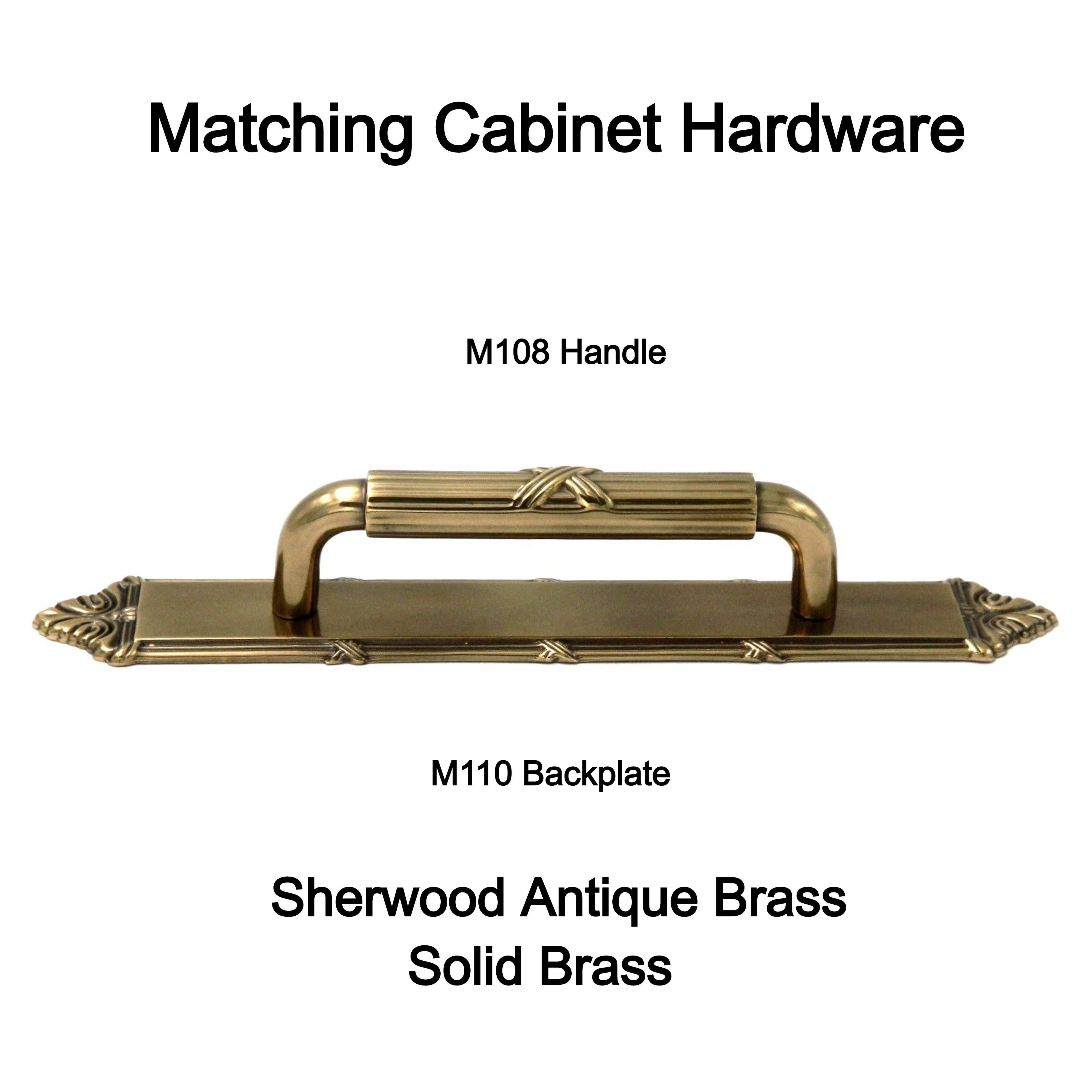 Sherwood Latón macizo antiguo 3 3/4"cc Placa posterior M110 Cinta y caña Keeler