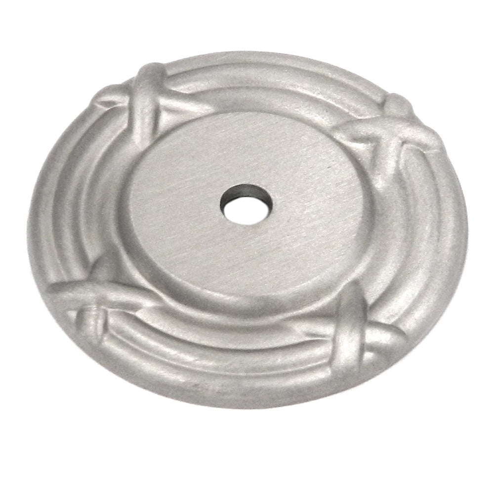 Paquete de 10 perillas para gabinete Belwith de níquel satinado de 1 1/2 ", placa posterior M406