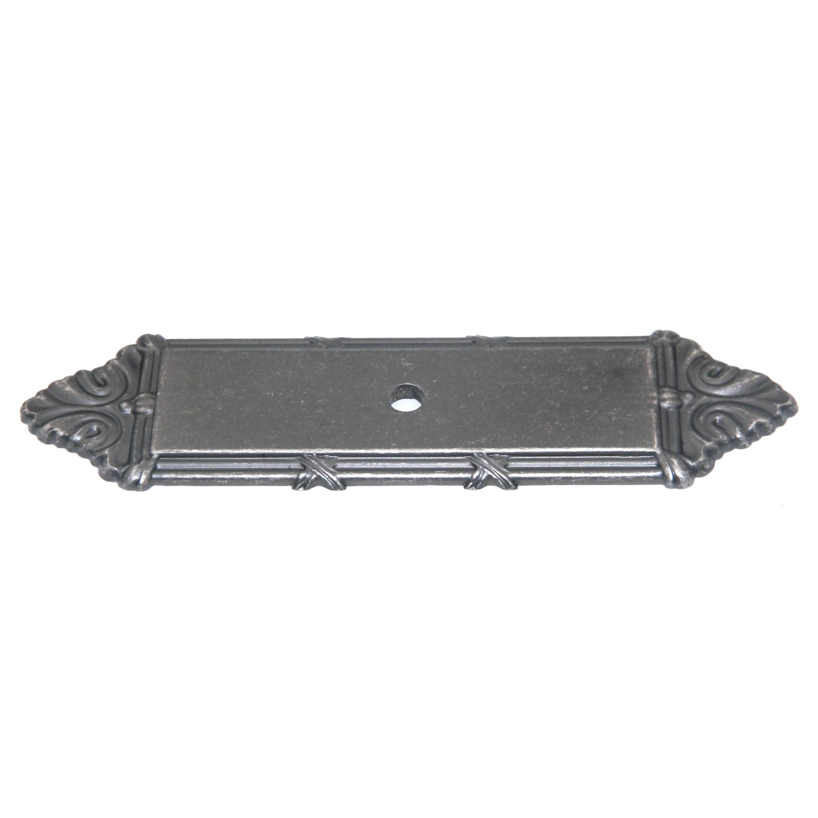 Belwith Keeler - Placa trasera rectangular para perilla de gabinete, cinta y caña de peltre envejecido, M604