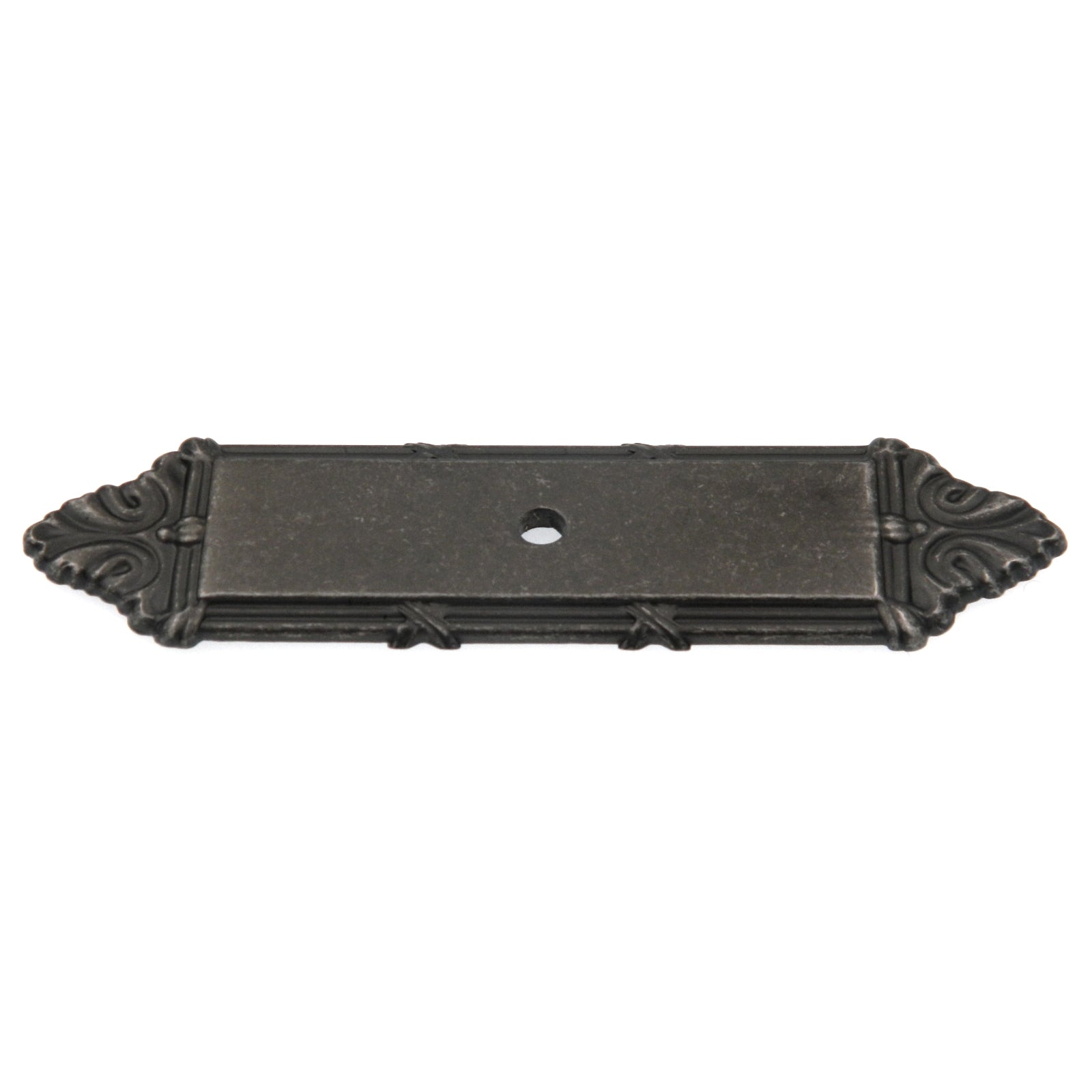 Belwith Keeler - Placa trasera rectangular para perilla de gabinete, cinta y caña de peltre envejecido, M604