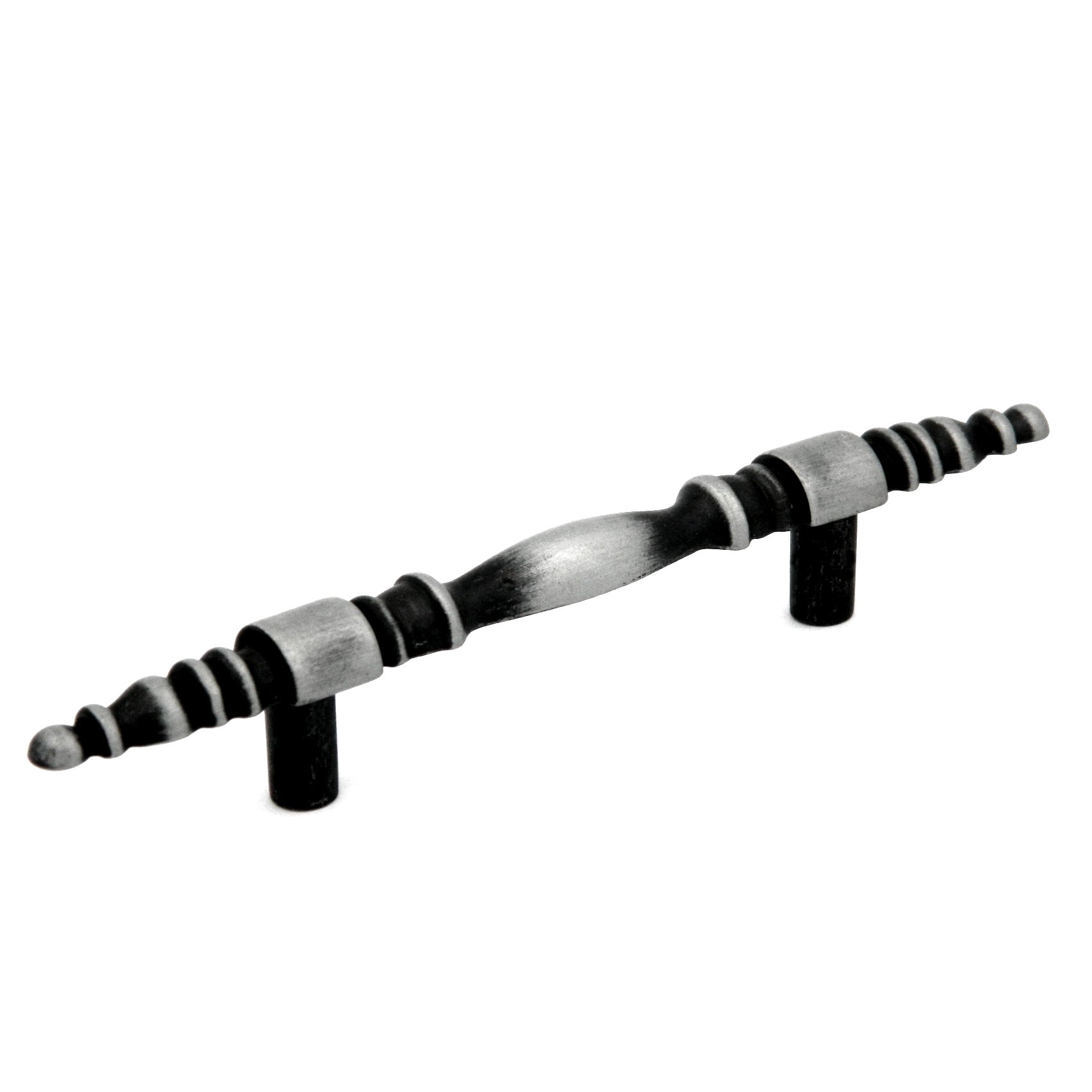 Paquete de 10 manijas de gabinete de peltre antiguo Cavalier de nogal americano de 3 "cc P134-AP