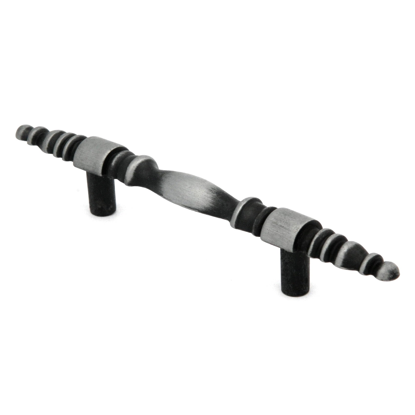 Paquete de 10 manijas de gabinete de peltre antiguo Cavalier de nogal americano de 3 "cc P134-AP