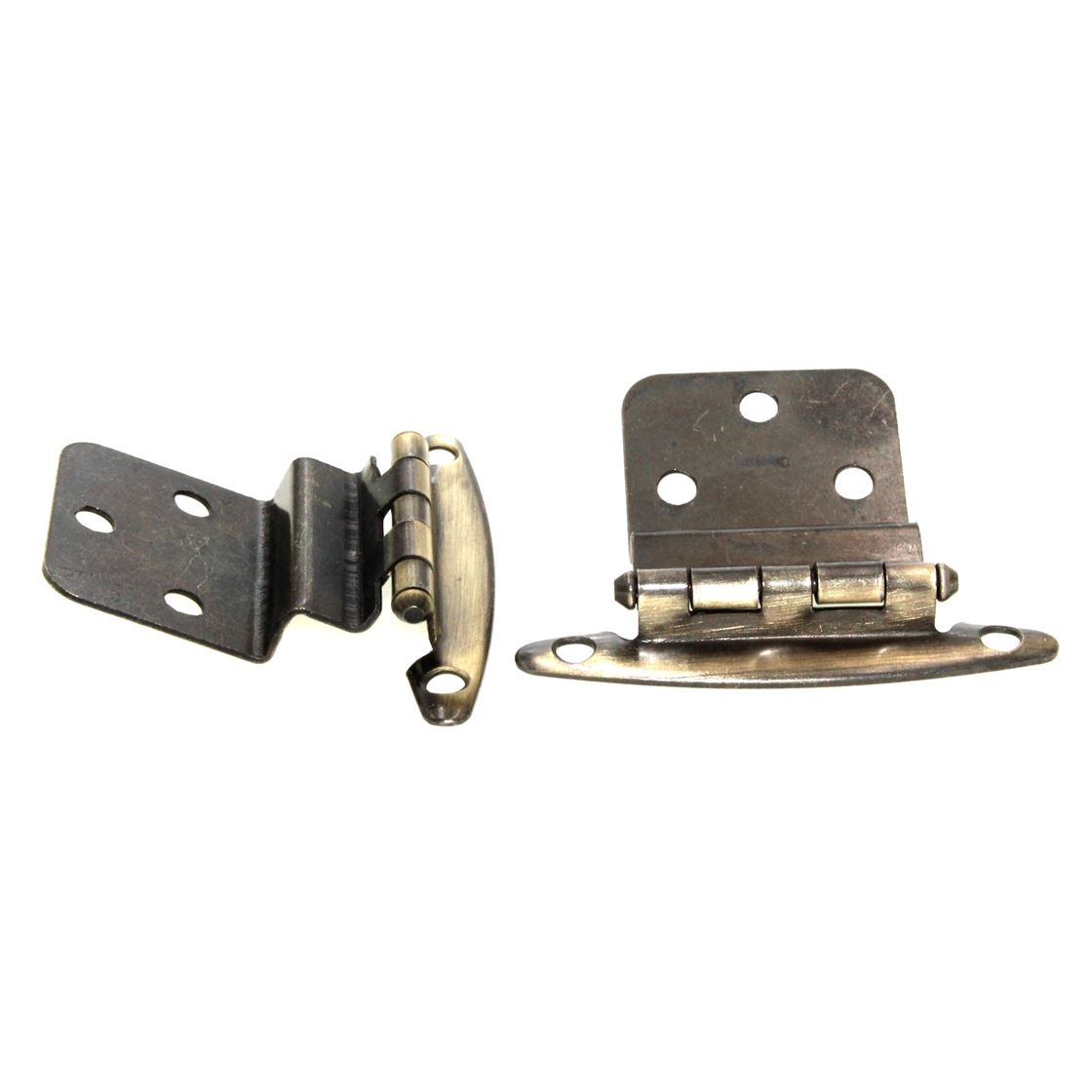 Pair of Hickory Hardware 3/8" Inset Free Swinging Hinges Antique Brass