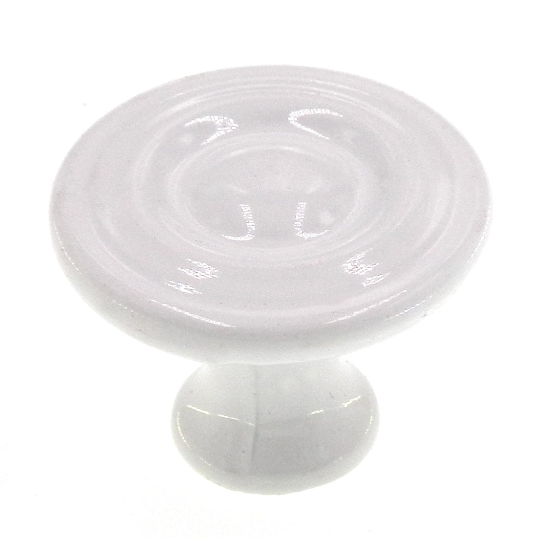 P14402-W Tirador plano redondo para gabinete, color blanco, 1 1/8", Hickory Eclipse