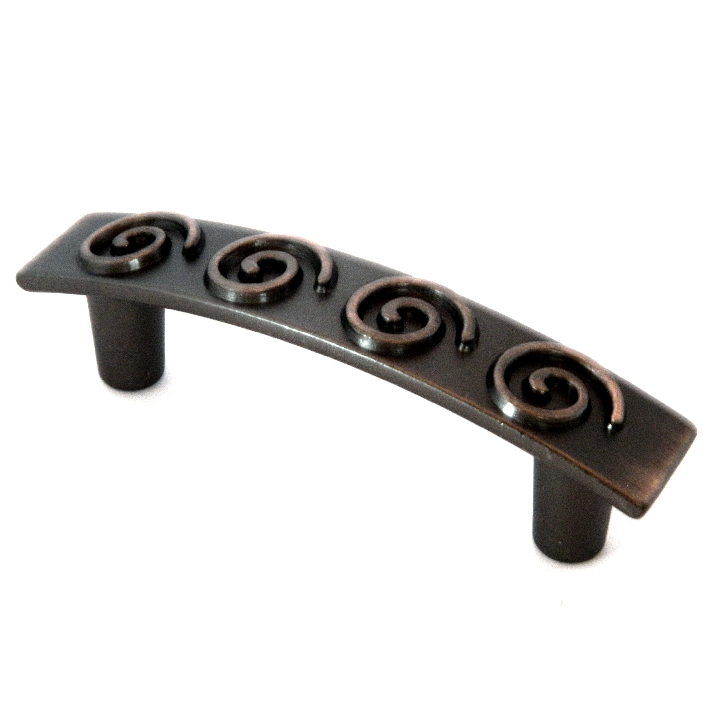 Vitrina Gabinete en forma de remolino de cobre antiguo Tirador con manija de 3 "cc P2206-AC