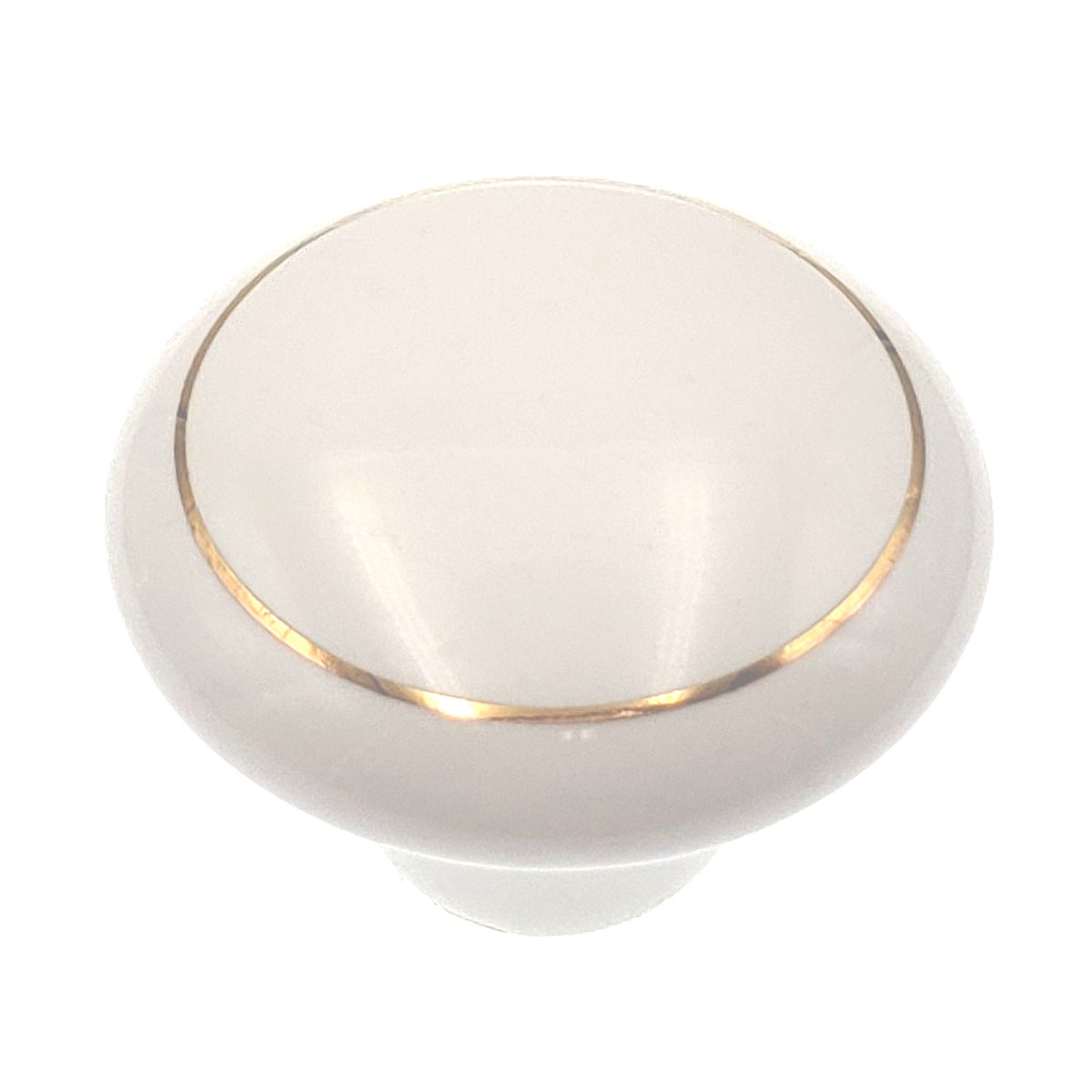 Hickory Hardware English Cozy White with Gold Circle 1 1/2" Cabinet Knob P23-GC