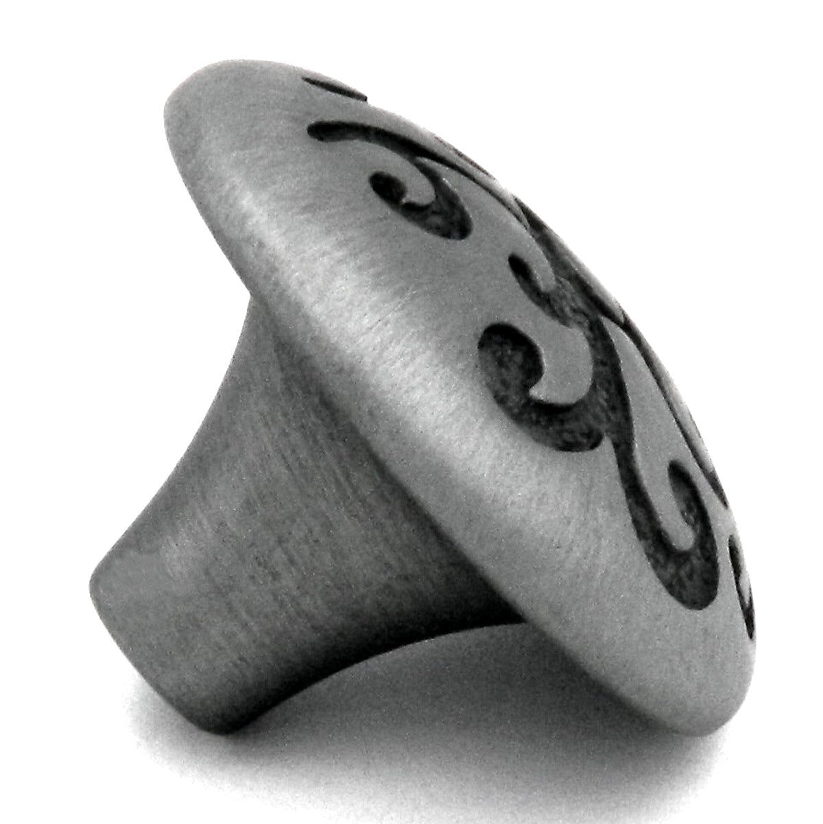 Hickory Hardware Mayfield P3091-SPA - Pomo para gabinete (peltre satinado, ovalado envejecido, 1 1/4 pulgadas)