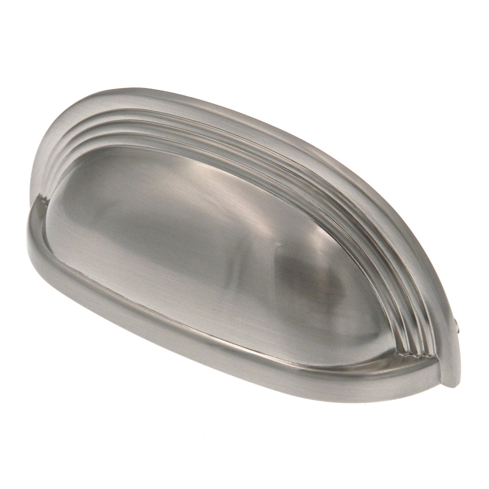 Hickory Hardware Deco Níquel satinado 3 3/4" (96 mm) cc Tirador de taza para gabinete de muebles P3104-SN