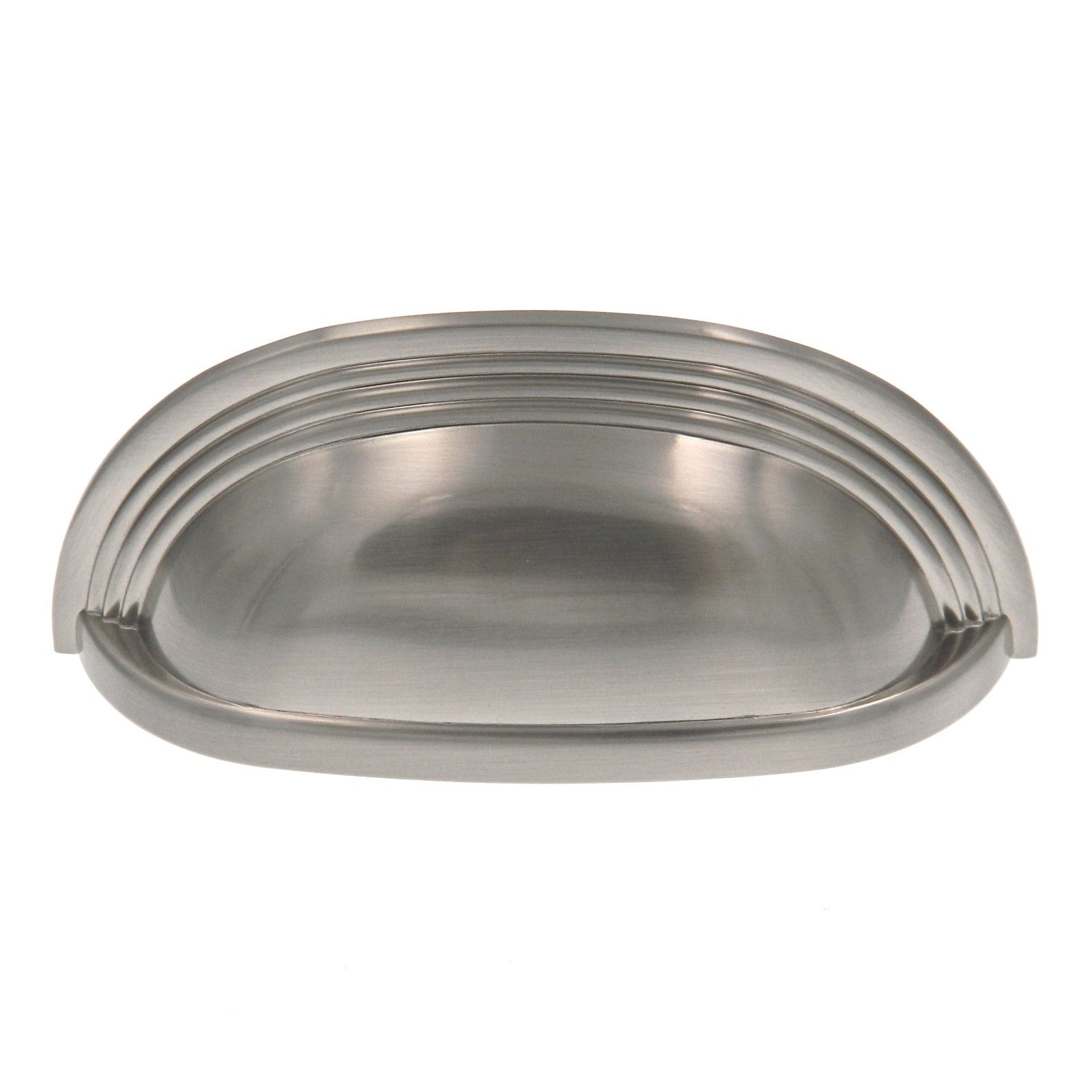 Hickory Hardware Deco Níquel satinado 3 3/4" (96 mm) cc Tirador de taza para gabinete de muebles P3104-SN