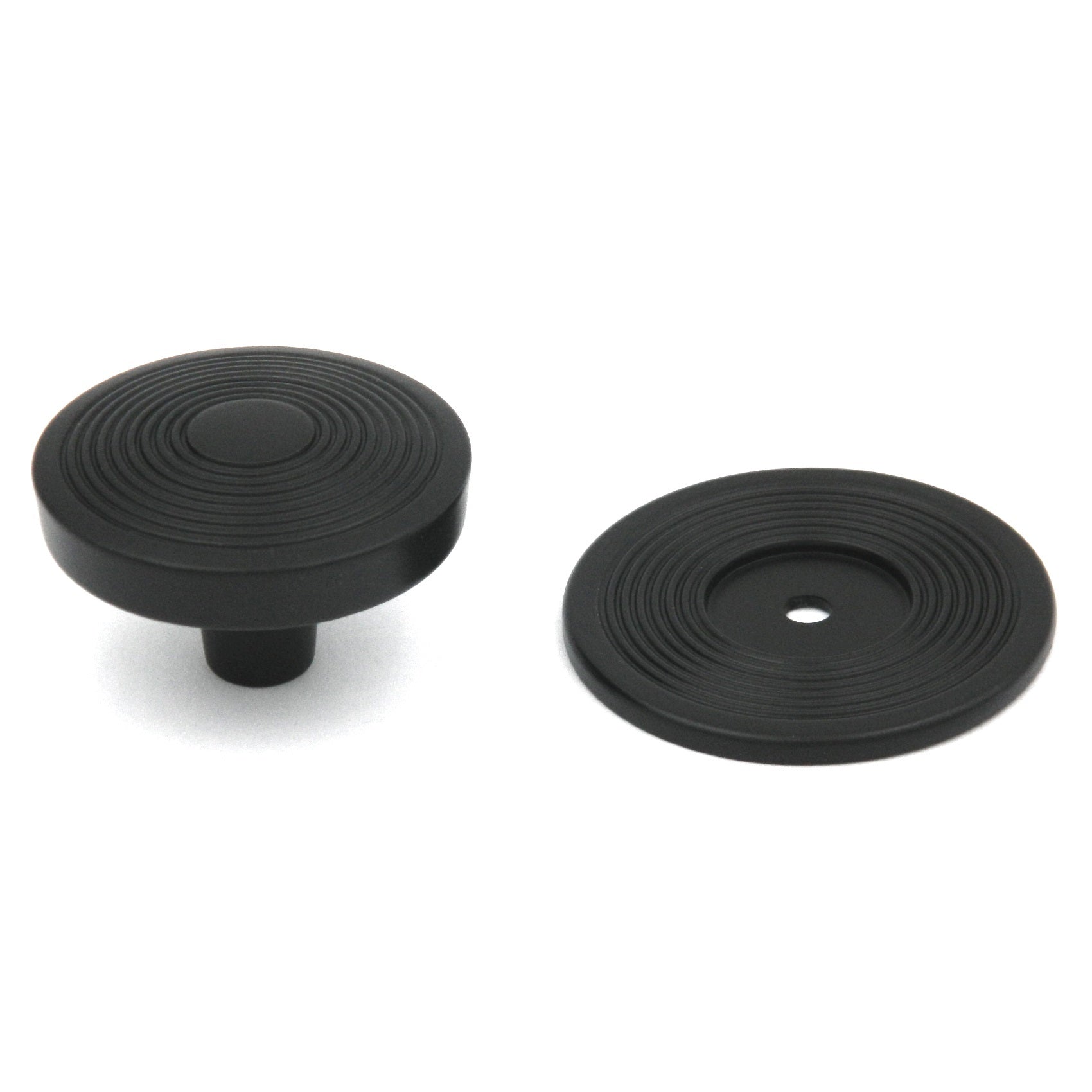 Hickory Hardware Encore P3122-MB - Pomo redondo con anilla para gabinete, color negro mate, 1 3/4"