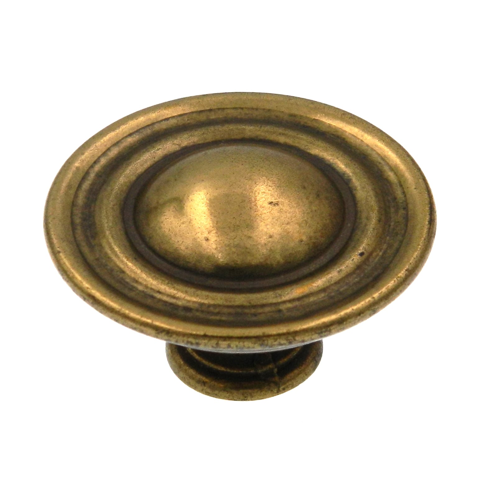Hickory Hardware Lancaster Hand Polished Brass Ringed 1 1/2" Cabinet Knob P316-LP