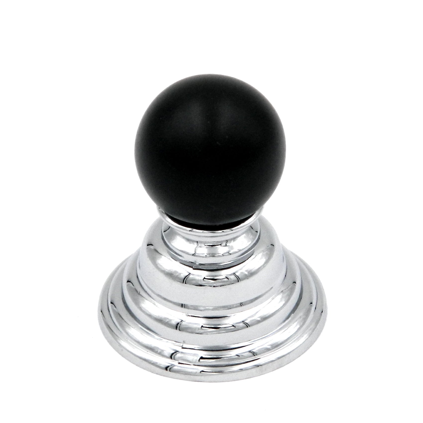 Hickory Hardware Gaslight P3411-CHB Chrome Cabinet Knob, 1 1/4" Base and Black Ball Top