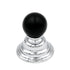 Hickory Hardware Gaslight P3411-CHB Perilla cromada para gabinete, base de 1 1/4 pulgadas y parte superior de bola negra