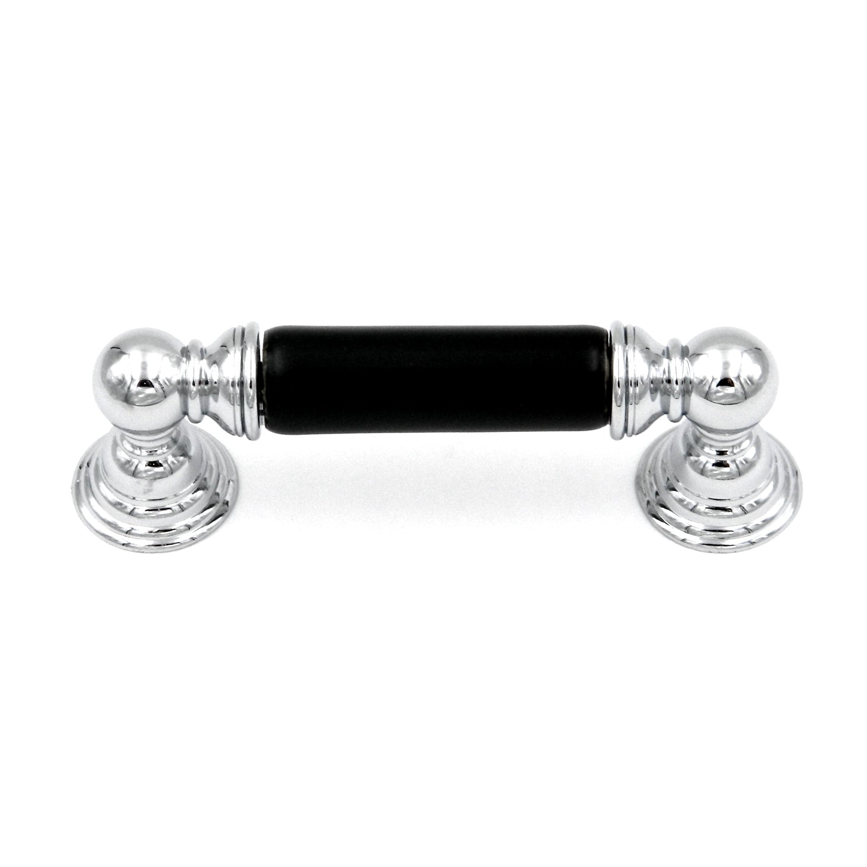 Hickory Hardware P3412-CHB - Tirador para gabinete de luz de gas, cromado y negro, 3.0 in