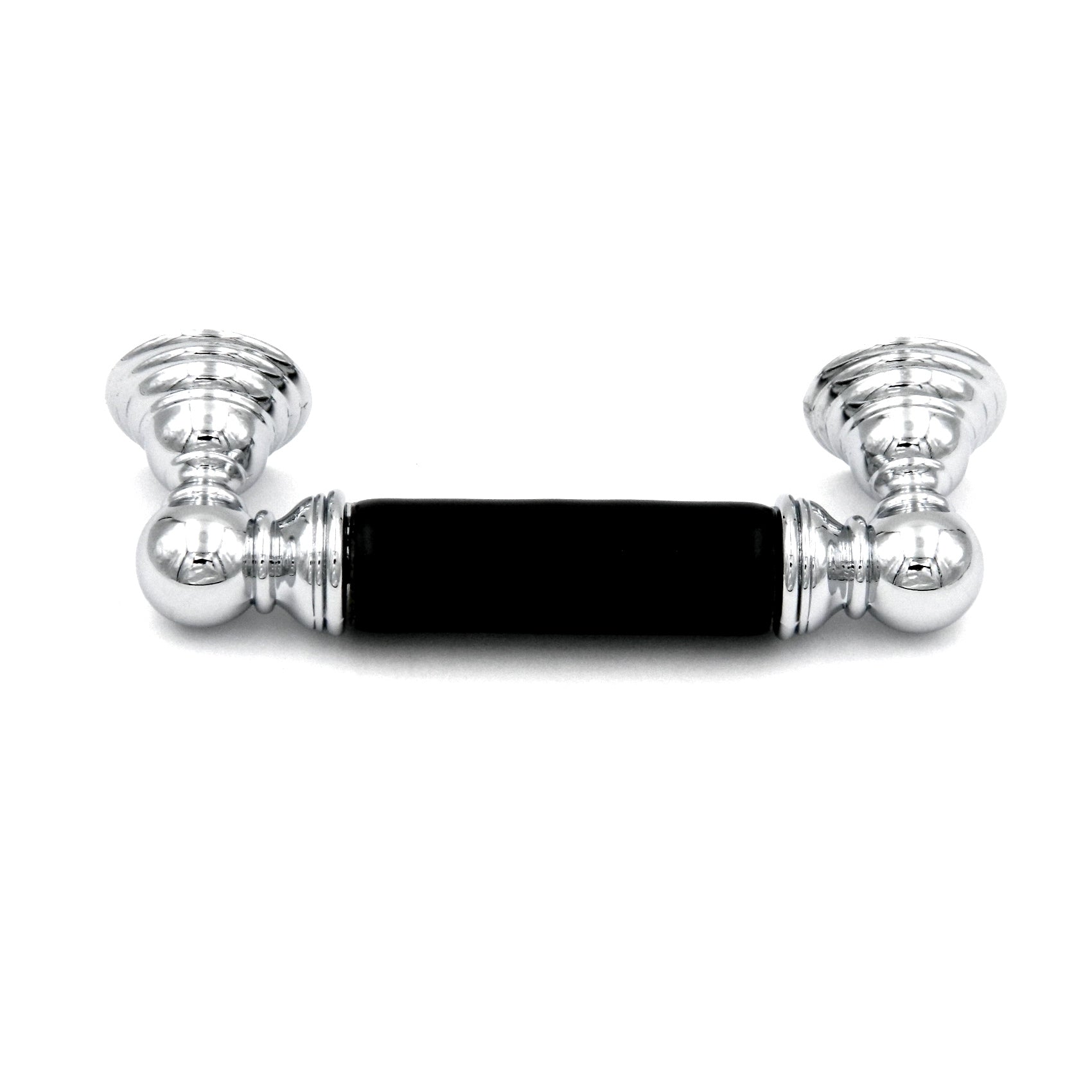 Hickory Hardware P3412-CHB - Tirador para gabinete de luz de gas, cromado y negro, 3.0 in