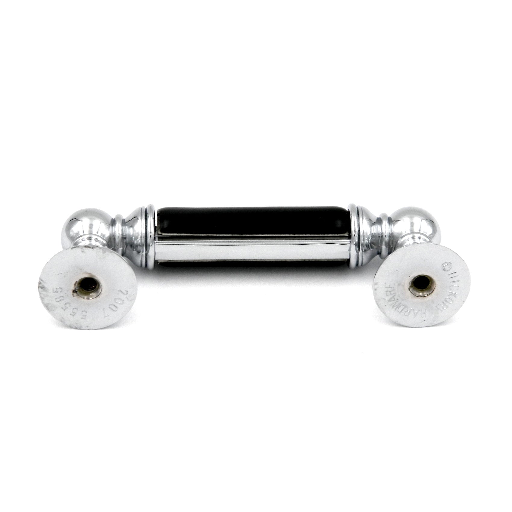 Hickory Hardware P3412-CHB - Tirador para gabinete de luz de gas, cromado y negro, 3.0 in