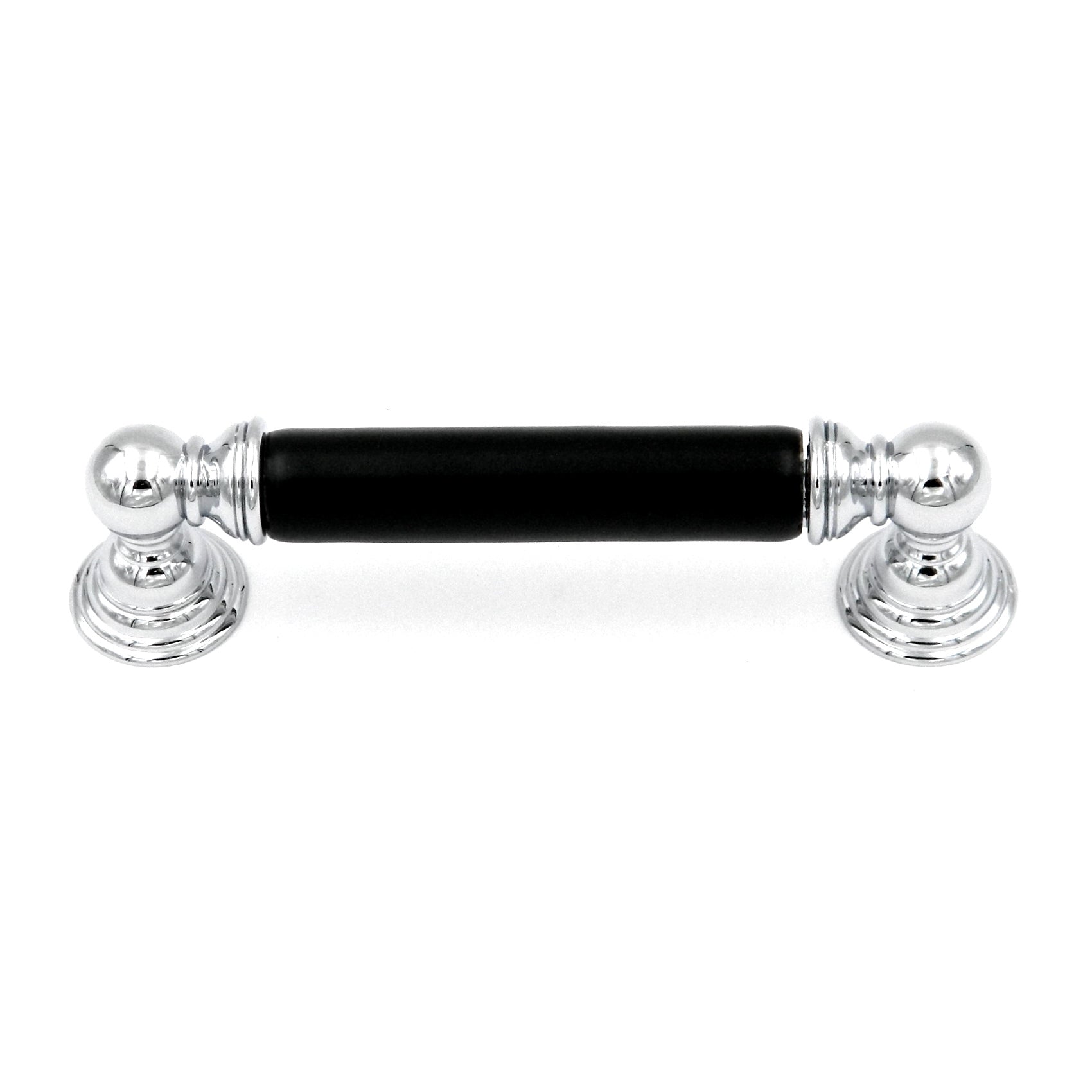 Hickory Hardware Gabinete cromado y negro con luz de gas de 3 3/4", tirador de manija de 96 mmcc P3413-CHB